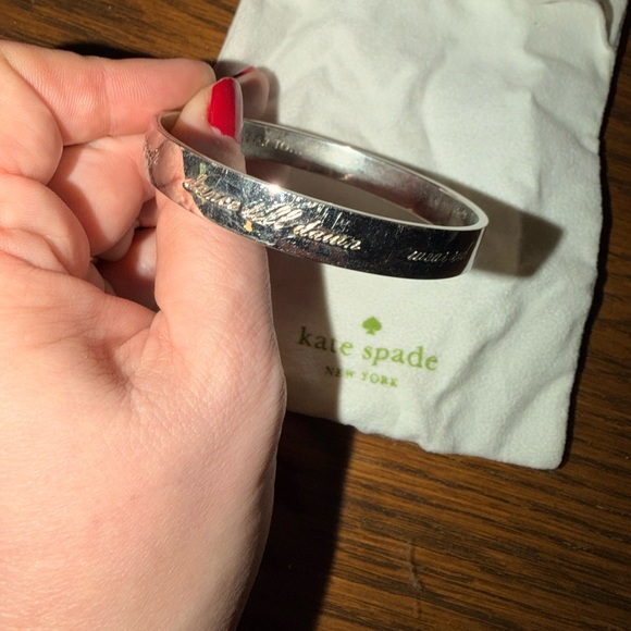 Kate Spade New Year Resolutions Silver Bangle Bracelet - Picture 2 of 3